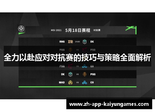 全力以赴应对对抗赛的技巧与策略全面解析