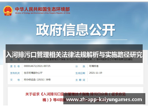 入河排污口管理相关法律法规解析与实施路径研究