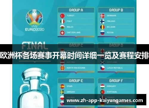 欧洲杯各场赛事开幕时间详细一览及赛程安排