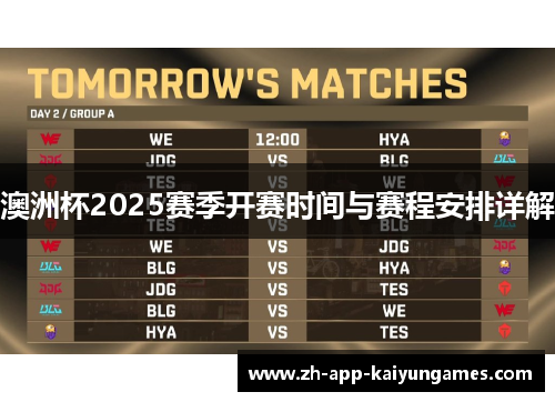 澳洲杯2025赛季开赛时间与赛程安排详解