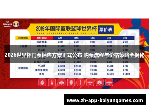 2026世界杯门票销售方案正式公布 购票流程与价格策略全揭秘